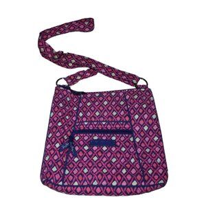 Vera Bradley Hipster Crossbody Purse Katalina Pink Diamond Geometric Pattern